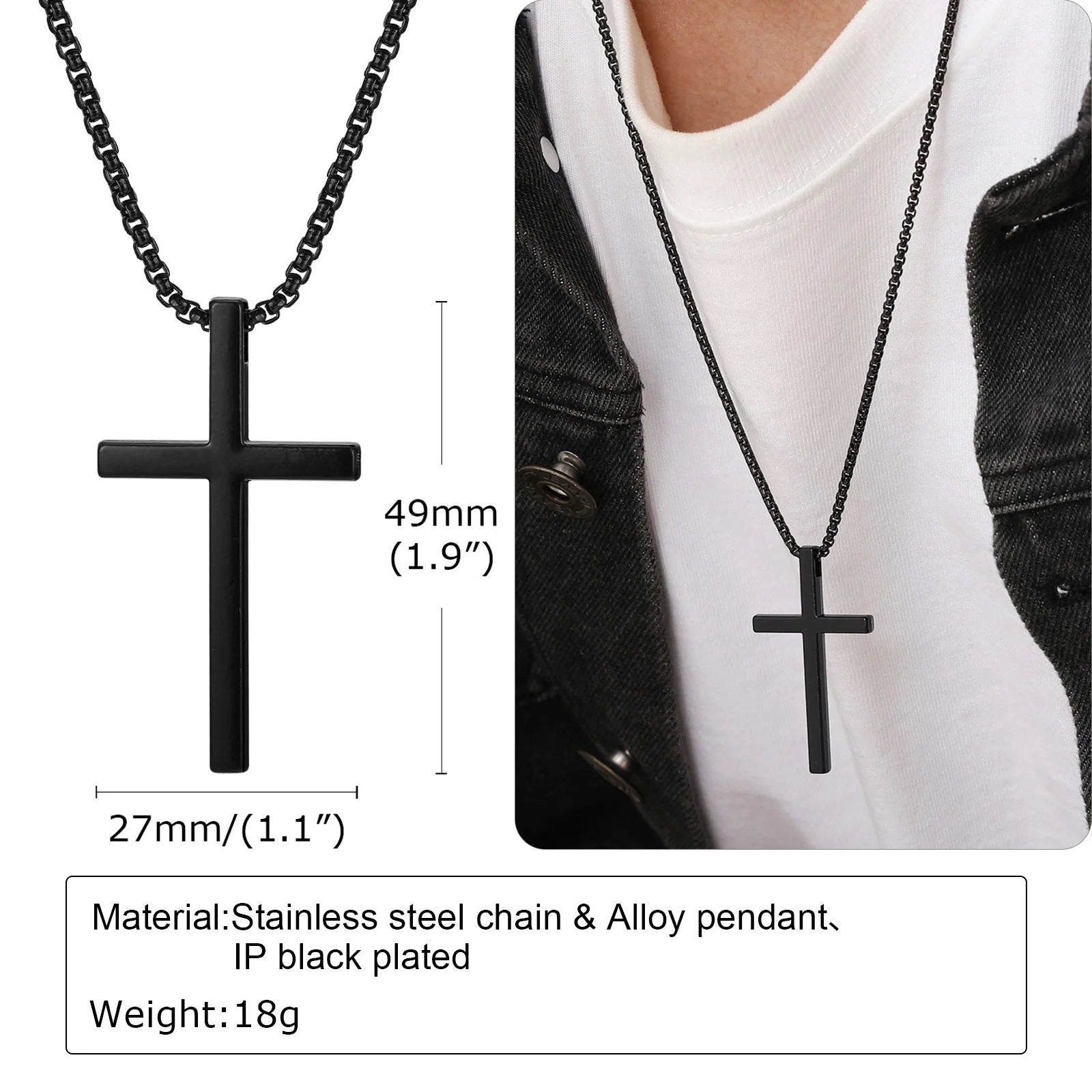 Cross Necklace Stainless Steel